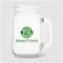 aerial view a clear root handled jar glass - 16 oz, image 1 of 3