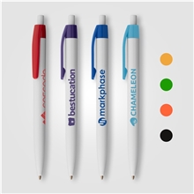 aerial view a group of colorflow recycled plastic pen, image 1 of 2