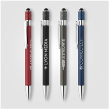 aerial view a group of wave aluminum spinner stylus pen, image 1 of 2