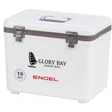aerial view a white medium engel(r) 19 quart cooler, image 1 of 3