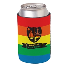 aerial view a rainbow foam rainbow kan - tastic can cooler sleeve, image 1 of 2