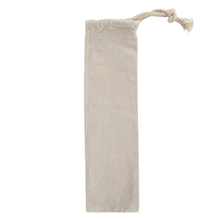 aerial view a natural cotton carrying pouch, image 1 of 2