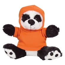 aerial view a white/black 8 big paw panda with hoodie, image 1 of 2