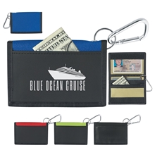 a group of wallet with carabiner