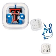 a group of 48 cord ear buds in case