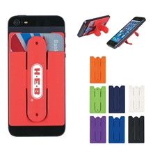 a group of silicone phone wallet with stand