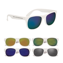 a group of rubberized mirrored sunglasses