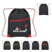 a group of color pop drawstring bag