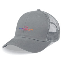 aerial view a group of cotton twill mesh two tone snapback cap, image 1 of 2