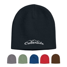 aerial view a group of 100 acrylic knit beanie cap, image 1 of 6