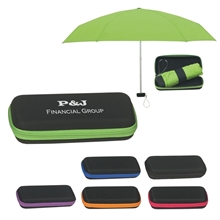 a group of arc telescopic folding travel umbrella with eva case
