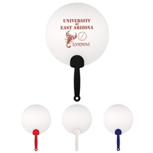 a group of breezin plastic round plastic hand fan