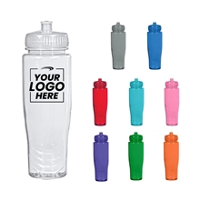 aerial view a group of 28 oz bpa free polyclean sport bottle, image 1 of 2