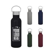 aerial view a group of 28 oz tipton lug stainless steel bottle, image 1 of 3