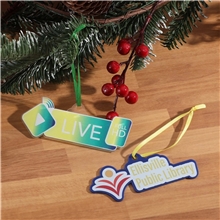 aerial view a group of 4 acrylic ornament, image 1 of 2