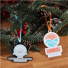 aerial view a group of 3 acrylic ornament, image 1 of 2