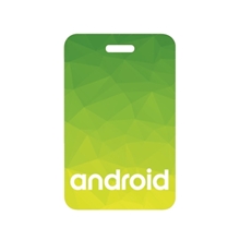 a custom 2 1/4 x 3 1/2 plastic identification badge