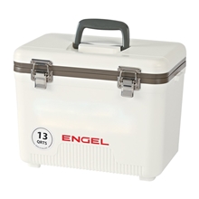 aerial view a white 13 qt. small engel(r) cooler, image 1 of 3