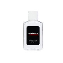 aerial view a clear/white lid 1 oz hand sanitizer, image 1 of 2