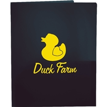 aerial view a transparent black polypropylene old school folder 11.5 h x 9.5 w, image 1 of 3