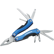 aerial view a royal blue tonca 11- function mini multi - tool, image 1 of 4