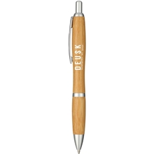 aerial view a natural bamboo nash ballpoint pen, image 1 of 3
