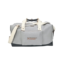 aerial view a gray cutter buck(r) 19 cotton weekender duffle bag, image 1 of 6