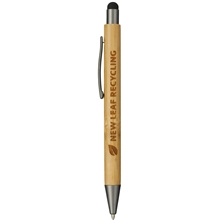 aerial view a natural bamboo quick - dry gel ballpoint stylus, image 1 of 3