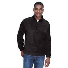 aerial view a black harriton - mens fleece quarter - zip pullover - all, image 1 of 7