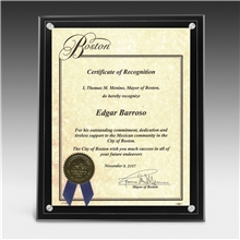 a group of large certificate holder - clear on black - 8 x 10 insert