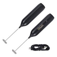 aerial view a black rechargeable milk frother, image 1 of 6