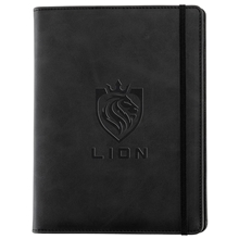 aerial view a black chronicle refillable ring binder, image 1 of 5