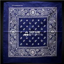 aerial view a blue blue 22 x 22 cotton paisley bandanas, image 1 of 3