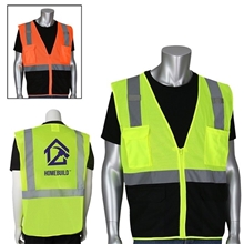 aerial view a group of five pocket black bottom front value mesh vest, image 1 of 3