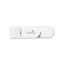 aerial view a white magnetic bookmark with pen holder, image 1 of 4