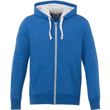 aerial view a baltic blue heather (436) mens sandylake roots73 french terry full zip hoodie, image 1 of 4