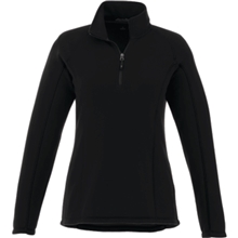 aerial view a black womens bowlen poly microfleece half zip, image 1 of 2