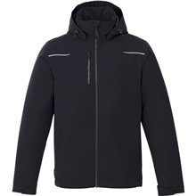 aerial view a black (995) mens colton fleece lined waterproof jacket, image 1 of 4