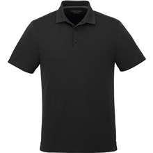 aerial view a black (995) mens somoto eco short sleeve polo, image 1 of 4