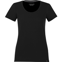 aerial view a black (995) womens somoto eco short sleeve tee, image 1 of 4
