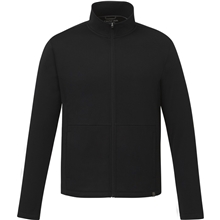 aerial view a black (995) mens merritt eco knit full zip, image 1 of 4