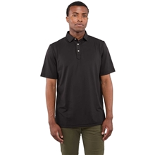 aerial view a black (995) mens stitch(r) solid short sleeve pique polo, image 1 of 5