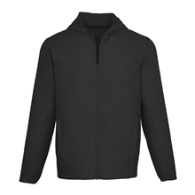 aerial view a black (995) aneto mens lightweight recycled packable jacket, image 1 of 4
