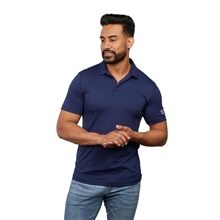 a group of mens izu everything performance eco short sleeve polo