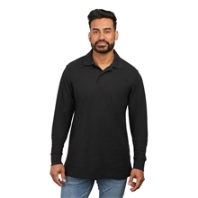 aerial view a group of mens palo long sleeve 100 cotton pique polo, image 1 of 4