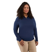 aerial view a group of dara womens recycled tech quarter zip, image 1 of 4