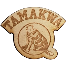 aerial view a wood wood lapel pins 1 1/4 w x 1 1/4 h, image 1 of 3