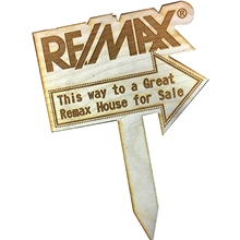 aerial view a wood wood garden stakes - 10 h x 3 w x 1/4 t, image 1 of 2