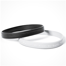 aerial view a custom embossed silicone bracelets 5mm, image 1 of 2