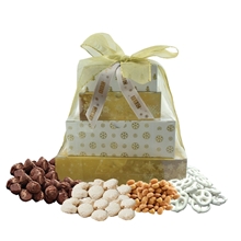 a group of four - tier tower